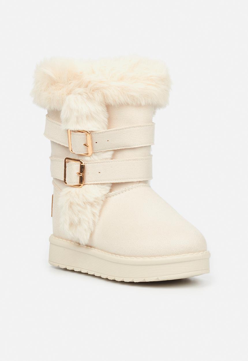 Little Miss Black - Rae girls snug boots - bone