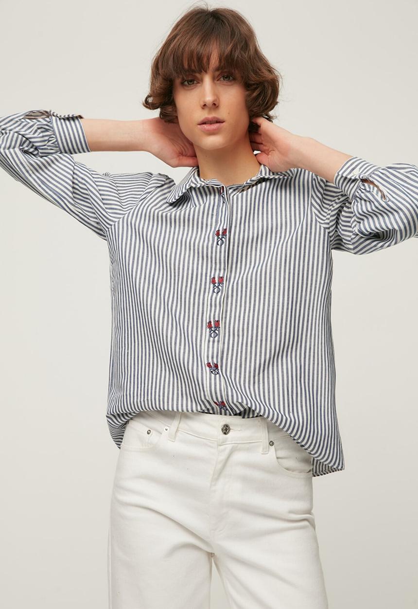 Trendyol - Striped shirt - black
