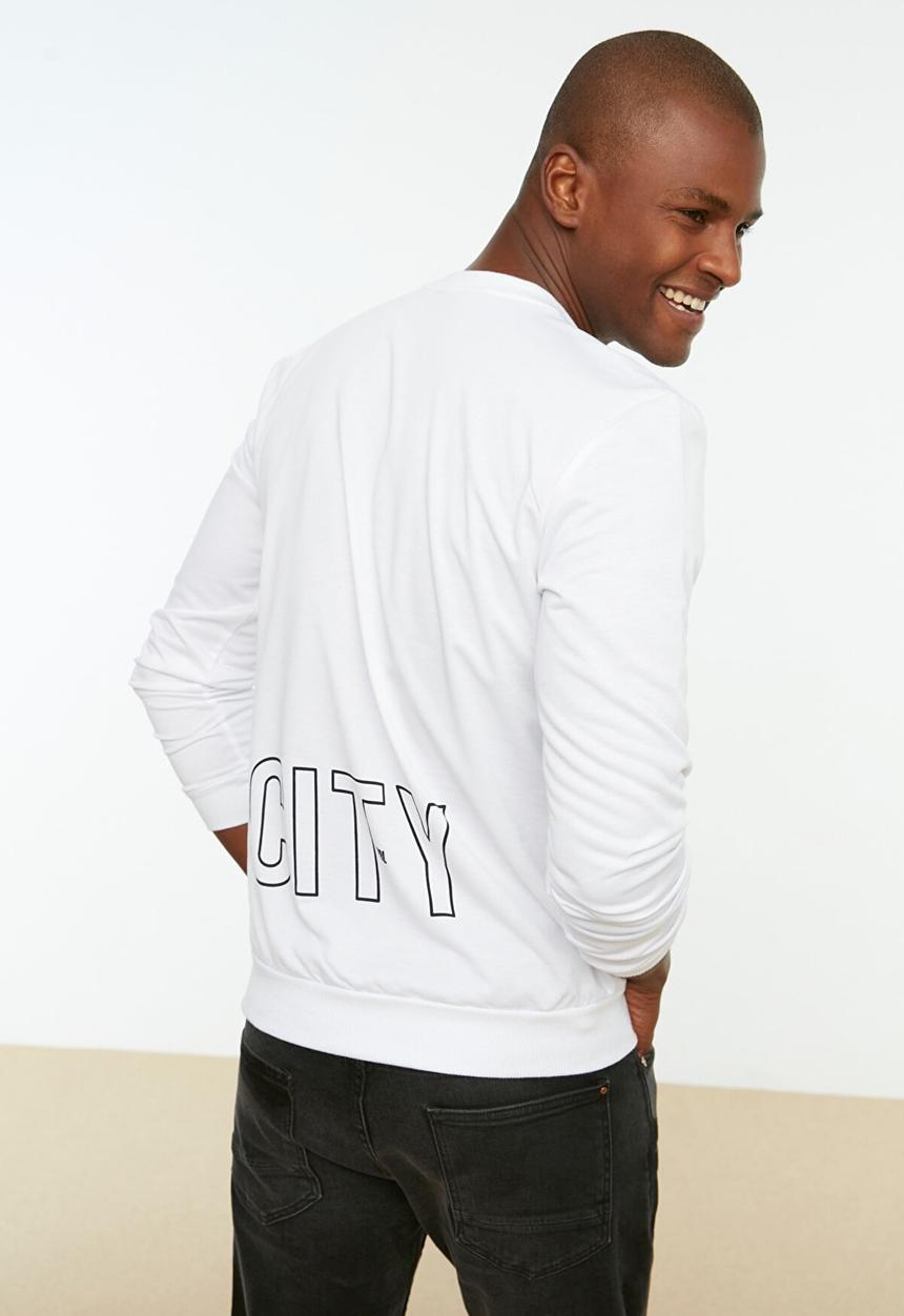Trendyol - Run your city regular fit sweater - white