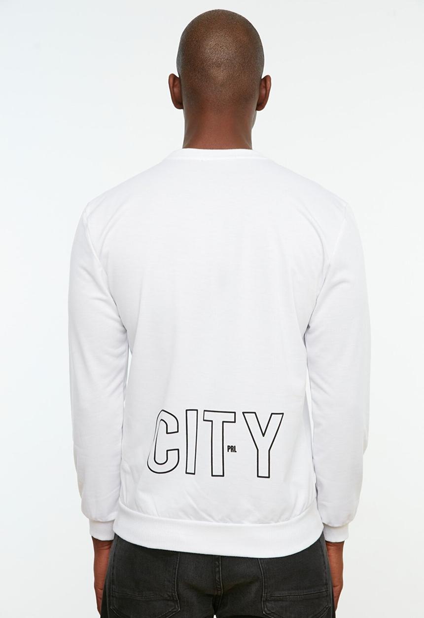Trendyol - Run your city regular fit sweater - white
