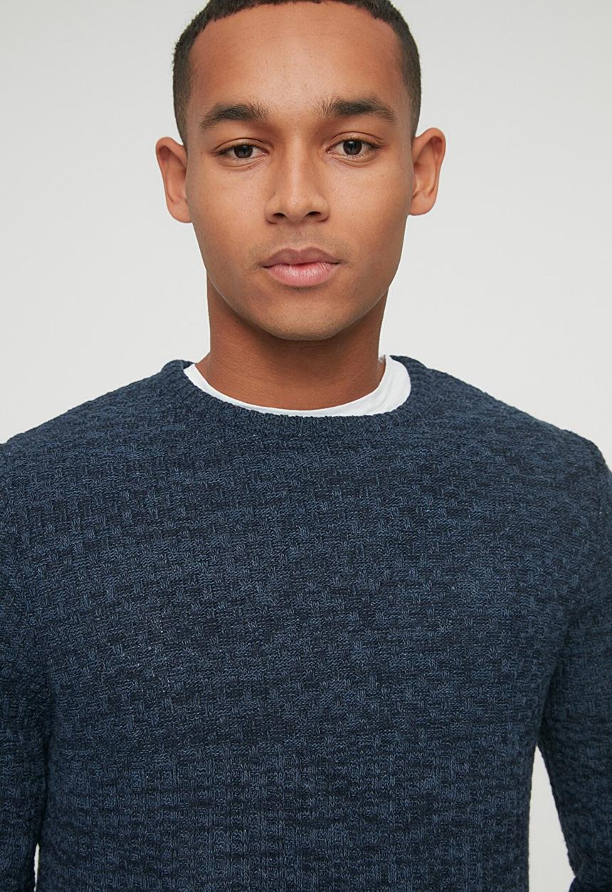 Trendyol - Jan slim fit textured knit - navy