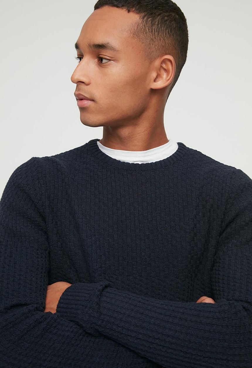 Trendyol - Eli slim fit textured knit - navy