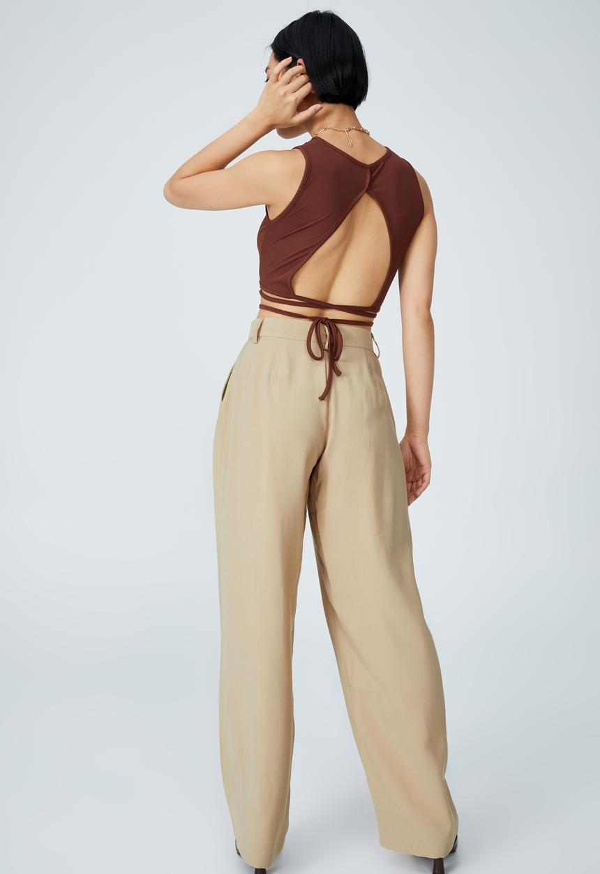 Cotton On - Petite darcy pant - taupe