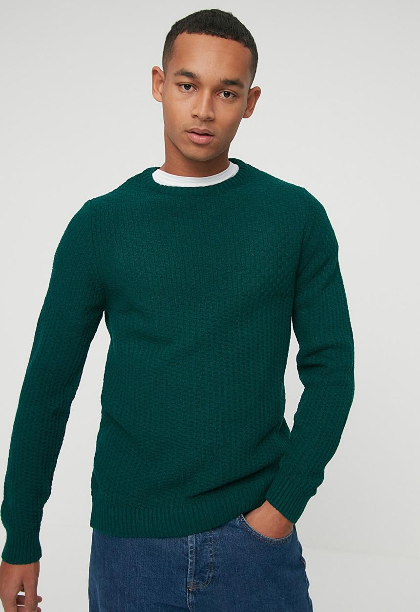 Trendyol - Eli slim fit textured knit - dark green