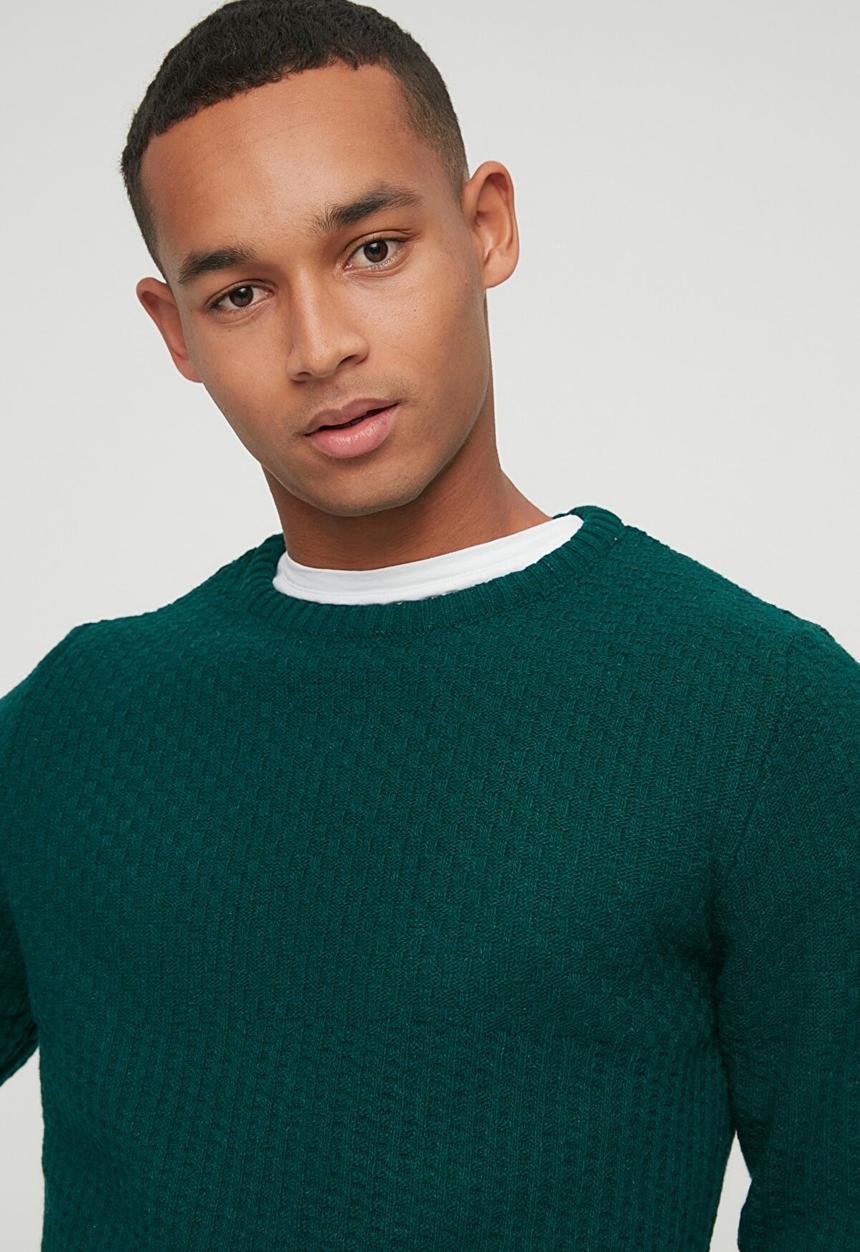 Trendyol - Eli slim fit textured knit - dark green