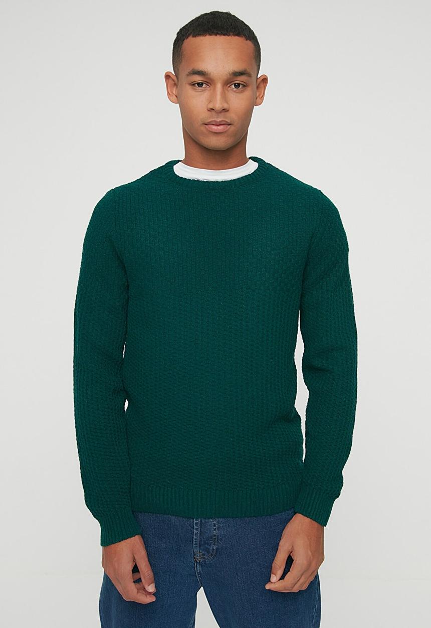 Trendyol - Eli slim fit textured knit - dark green