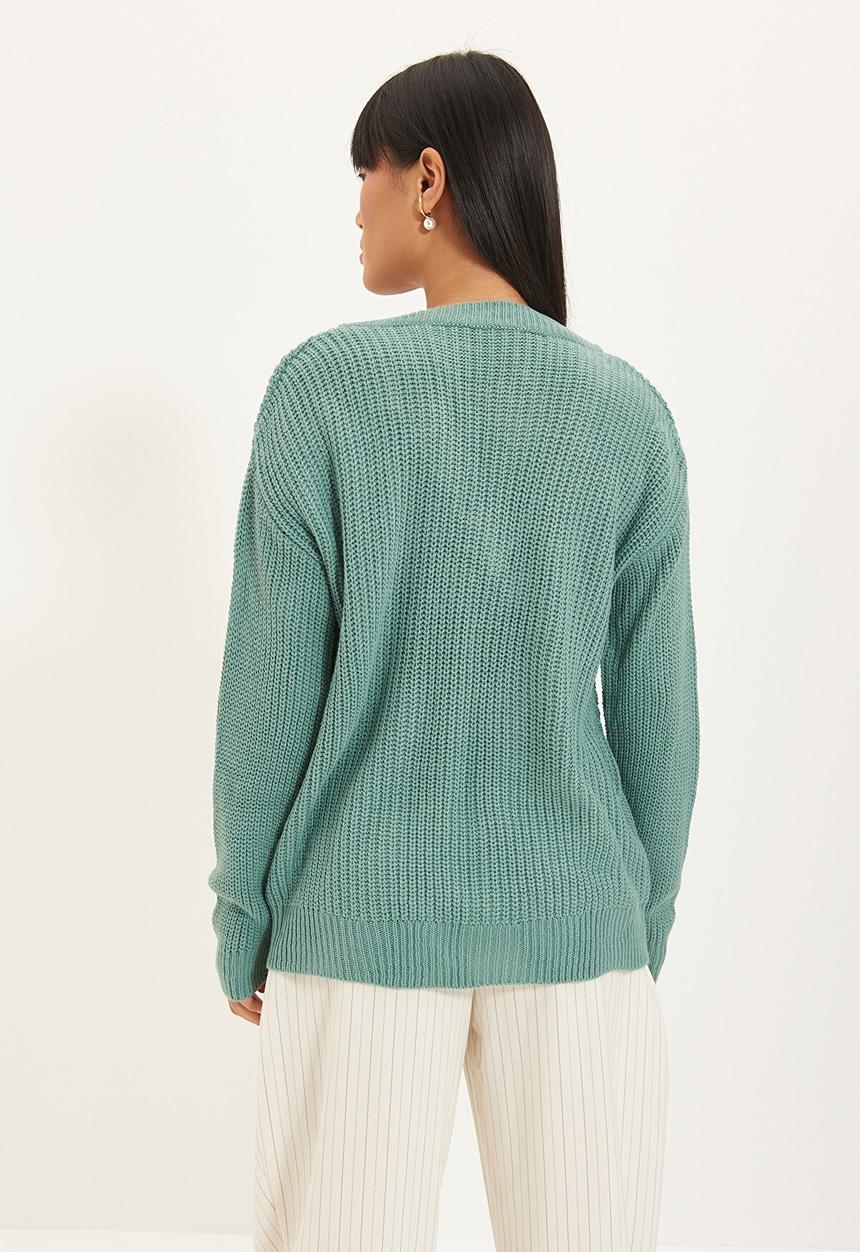 Trendyol - V neck knitwear sweater - mint