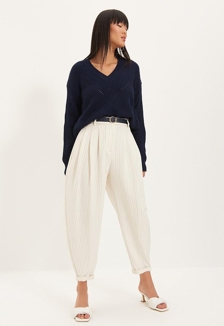Trendyol - V neck knitwear sweater - navy
