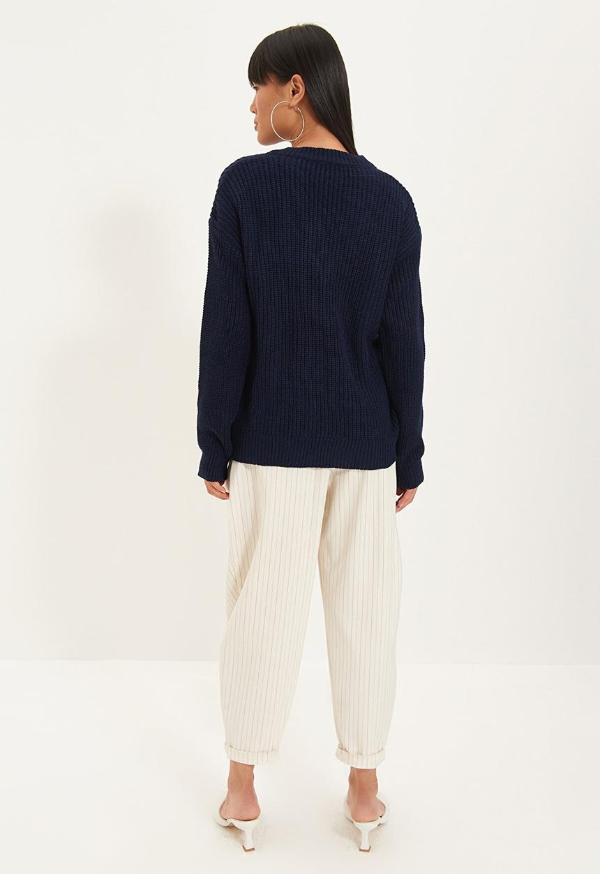 Trendyol - V neck knitwear sweater - navy
