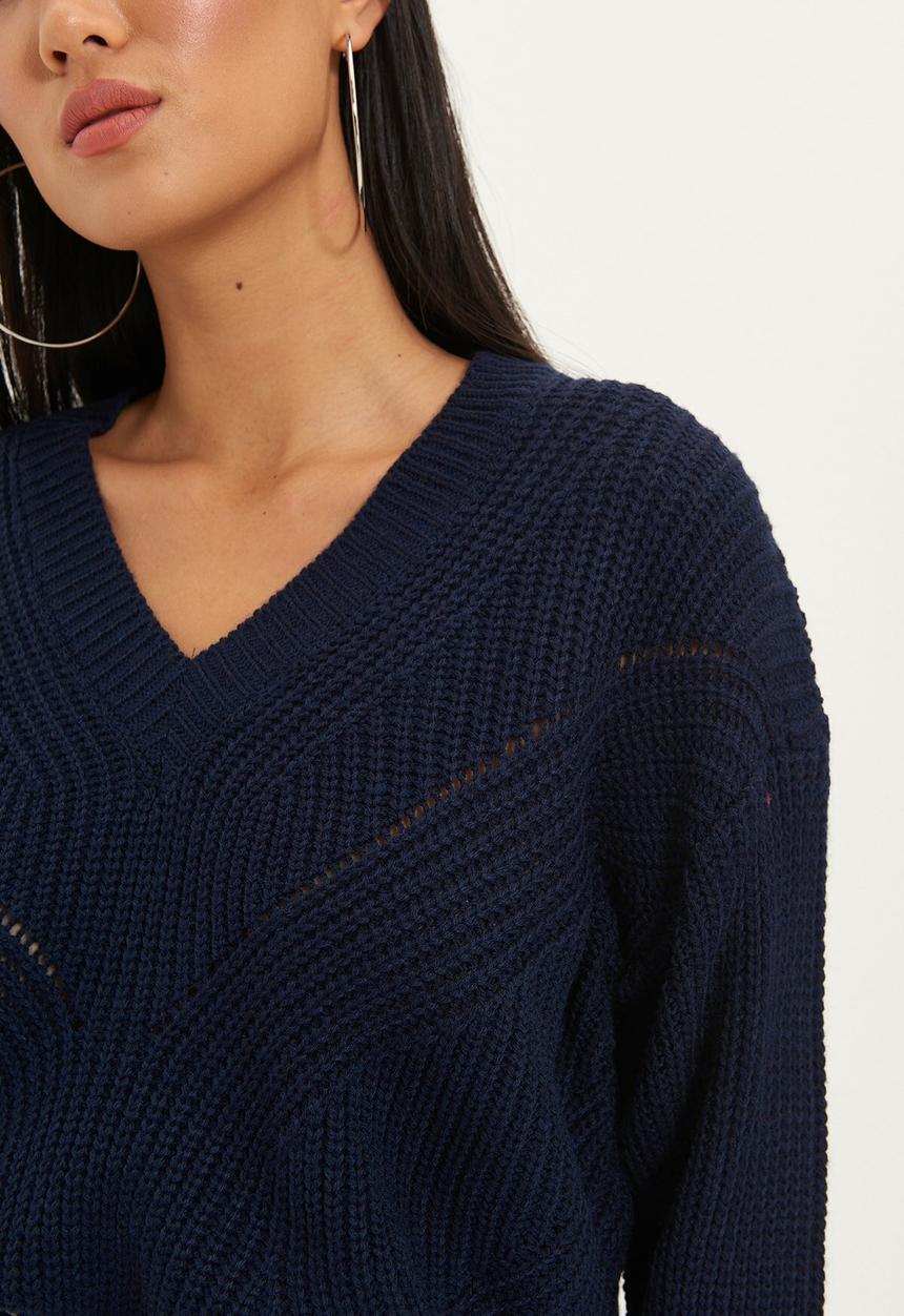 Trendyol - V neck knitwear sweater - navy