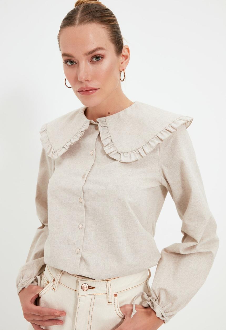 Trendyol - Collar detailed shirt - mink