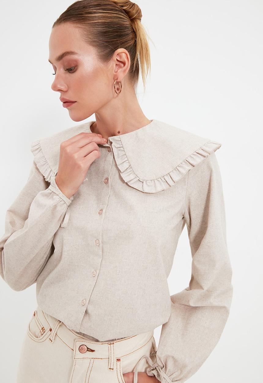 Trendyol - Collar detailed shirt - mink