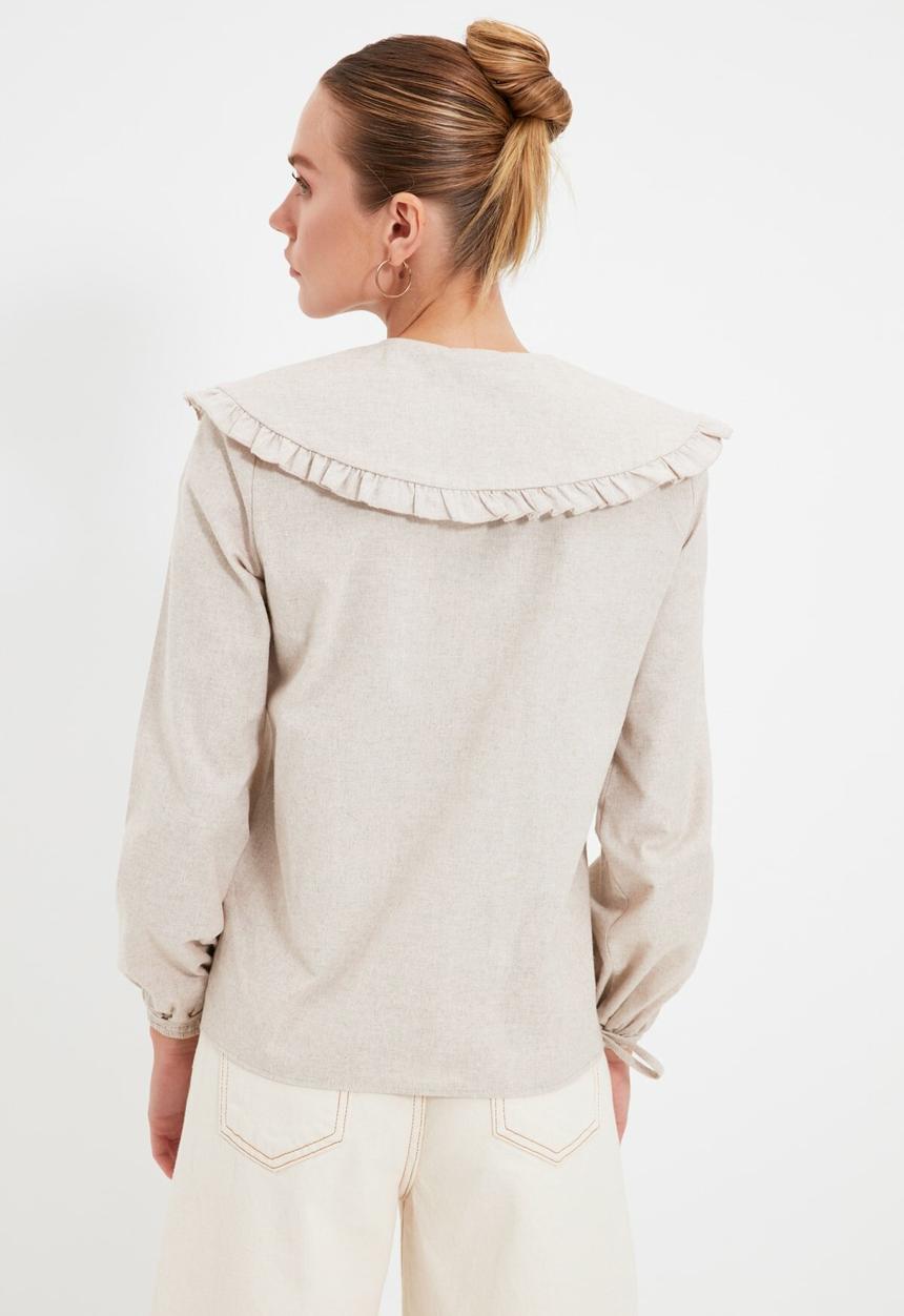Trendyol - Collar detailed shirt - mink