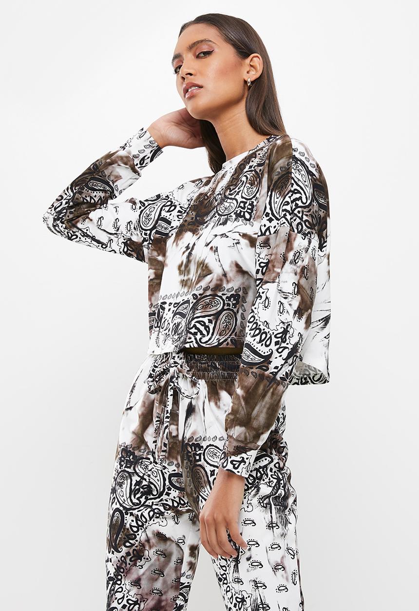 SISSY BOY - Bandana fleece oversized crop - multi