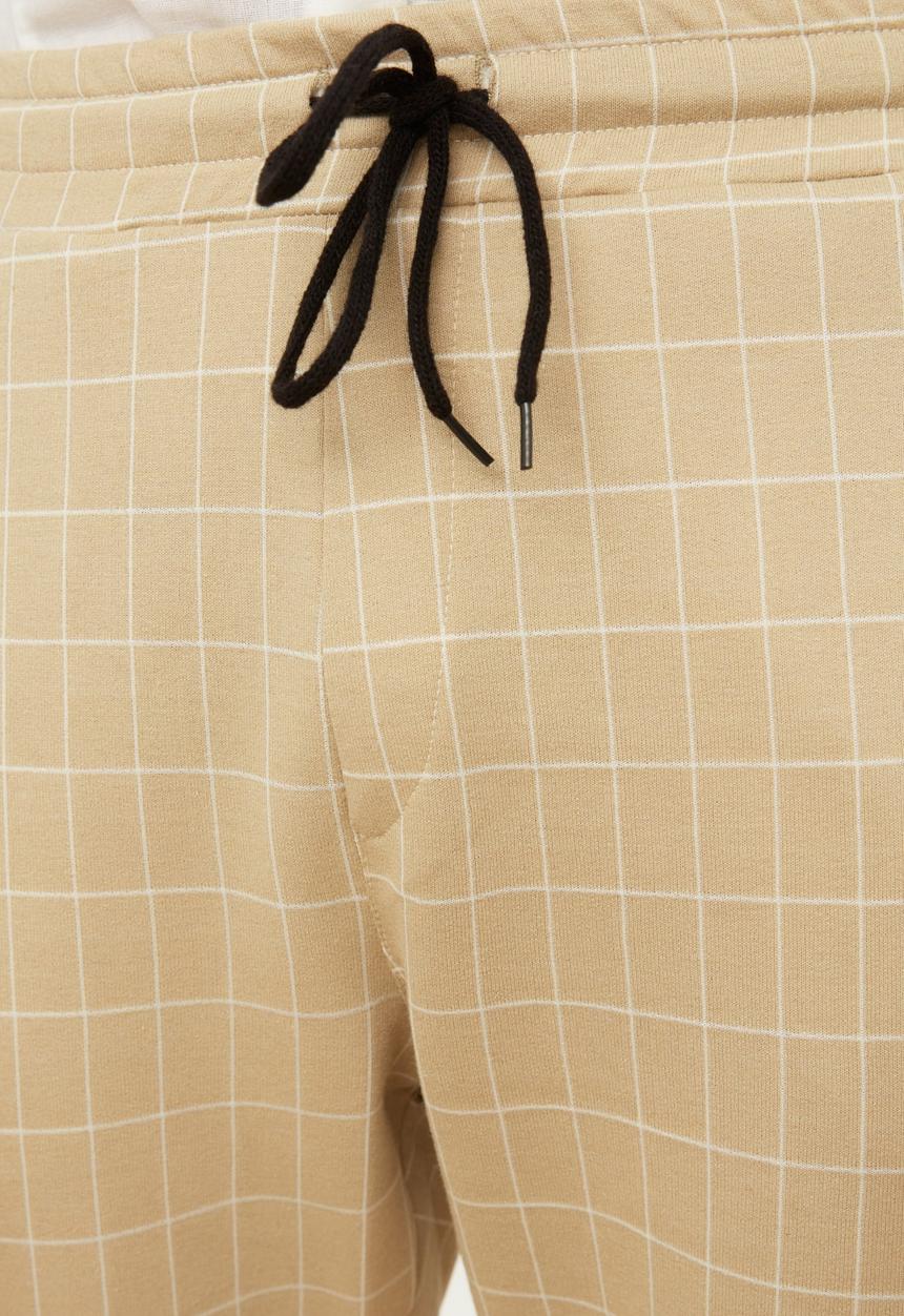 Trendyol - Elasticated waistband check pants - brown