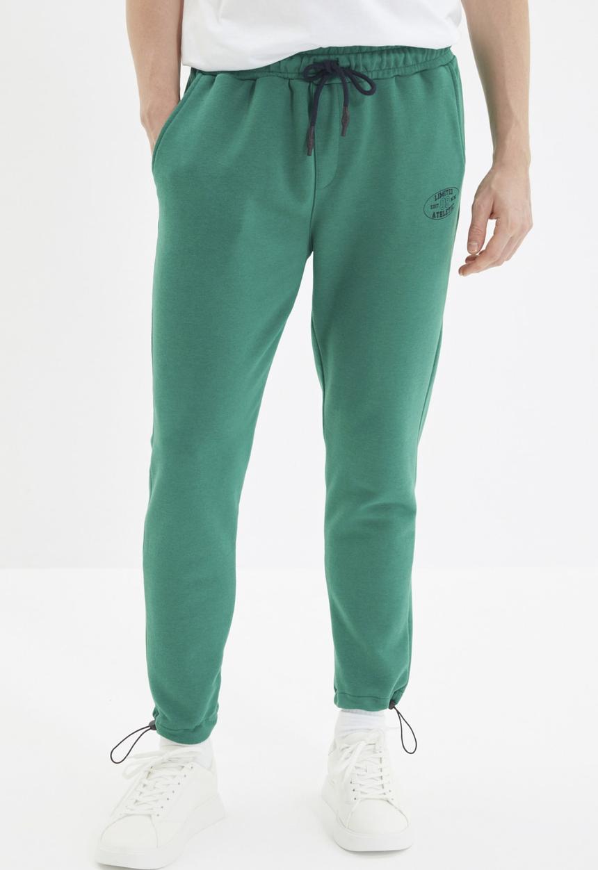 Trendyol - Printed regular fit sweatpants - green