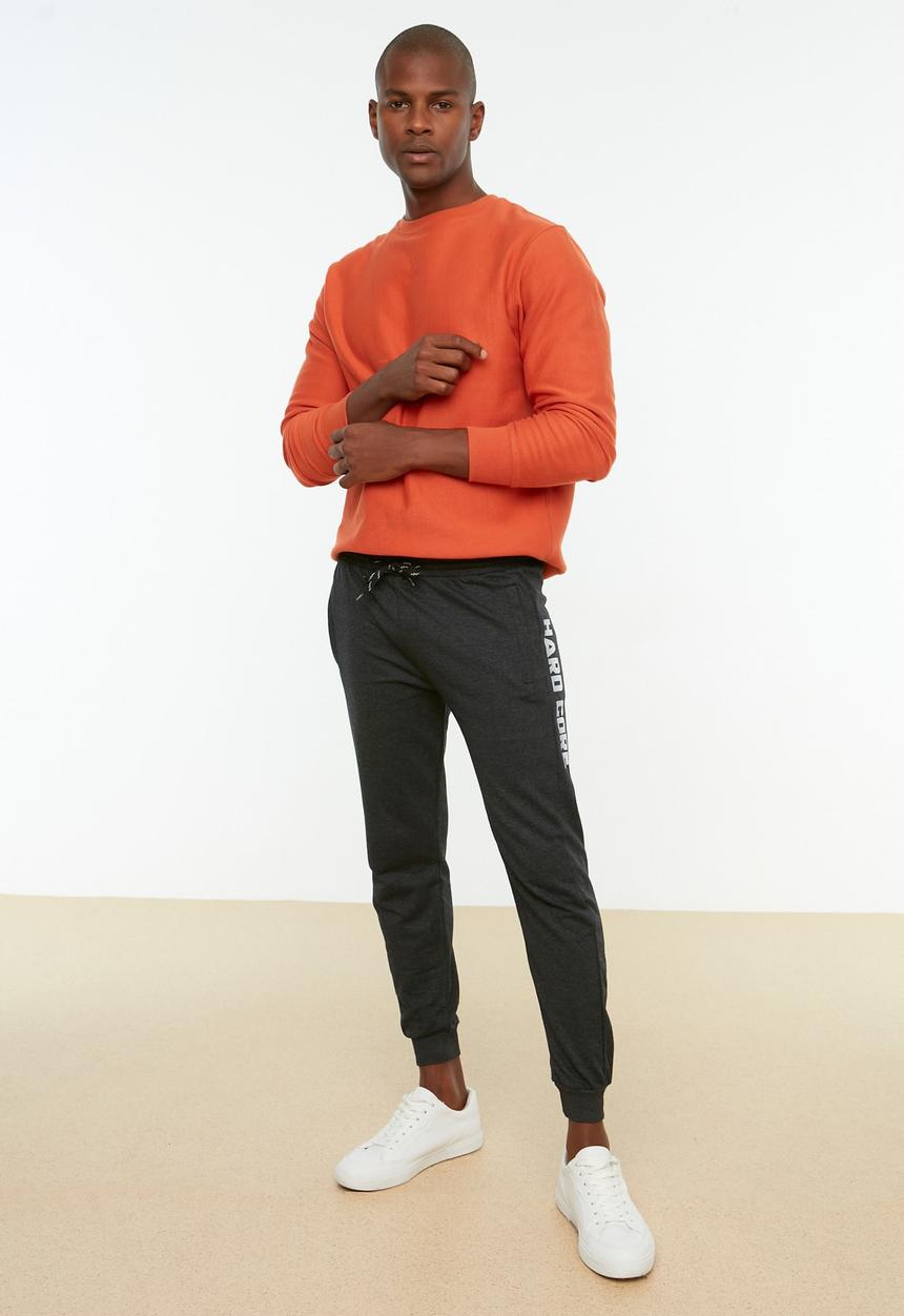 Trendyol - Hard core printed regular fit sweatpants - anthracite