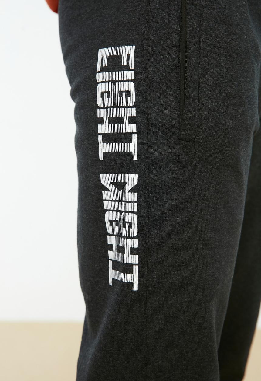 Trendyol - Hard core printed regular fit sweatpants - anthracite