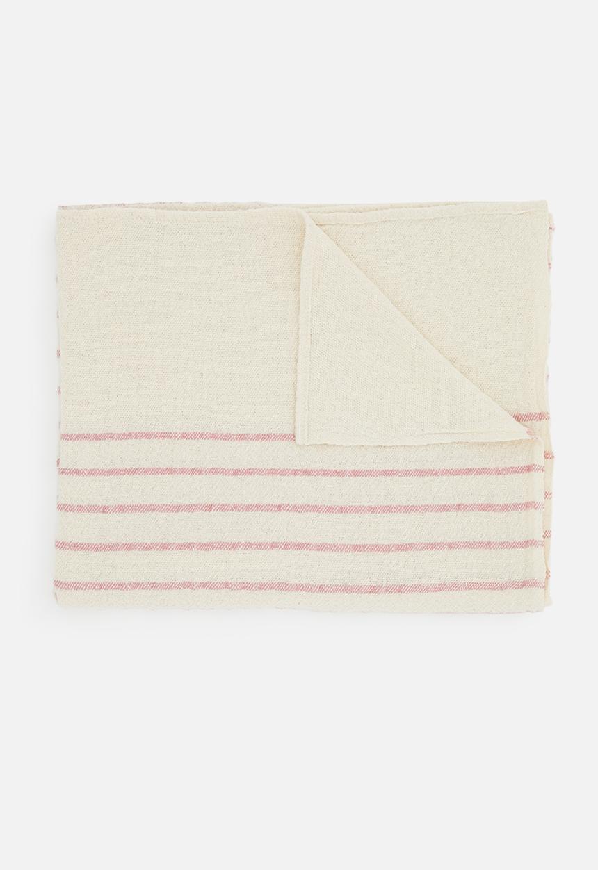 Barrydale Hand Weavers - Baby blanket - stripes throughout - pink