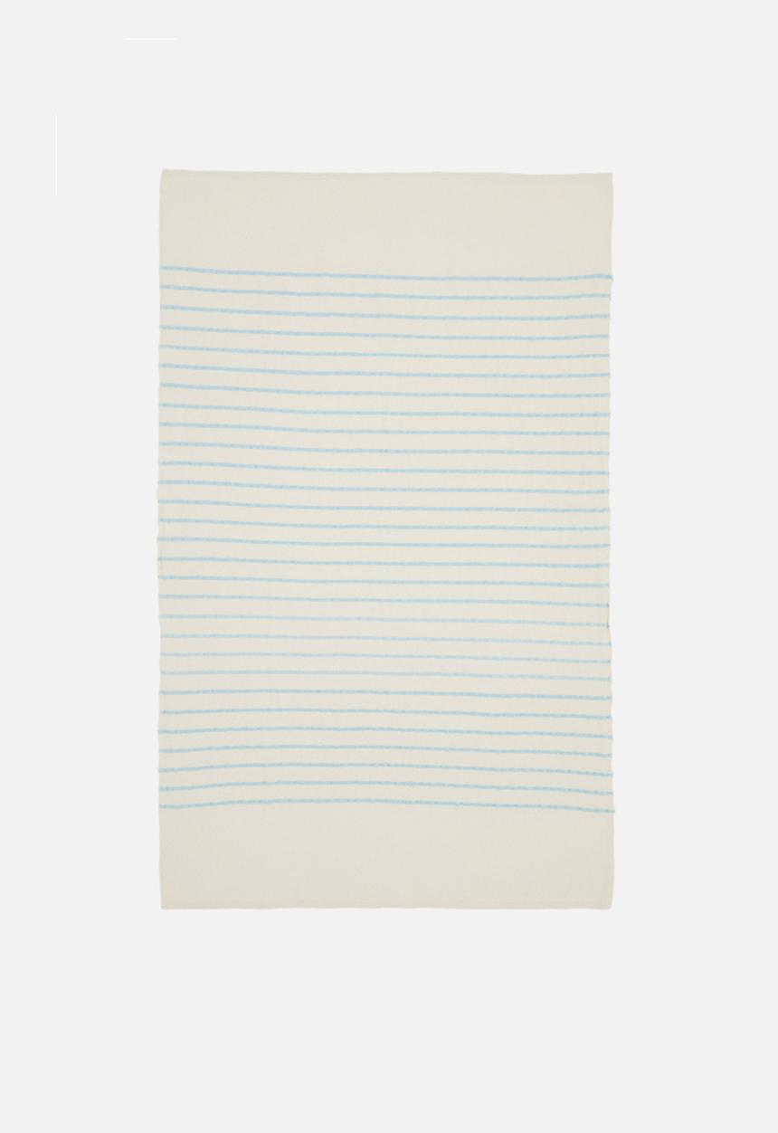 Barrydale Hand Weavers - Baby blanket - stripes throughout - blue