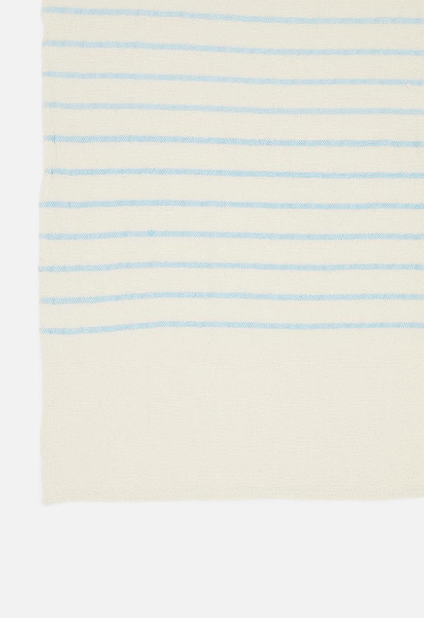 Barrydale Hand Weavers - Baby blanket - stripes throughout - blue