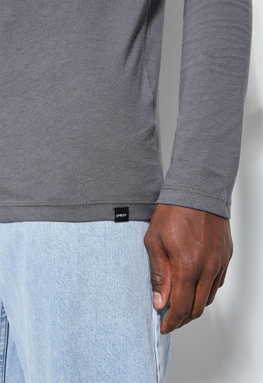 Superbalist - Nate long sleeve crew neck tee - dark grey