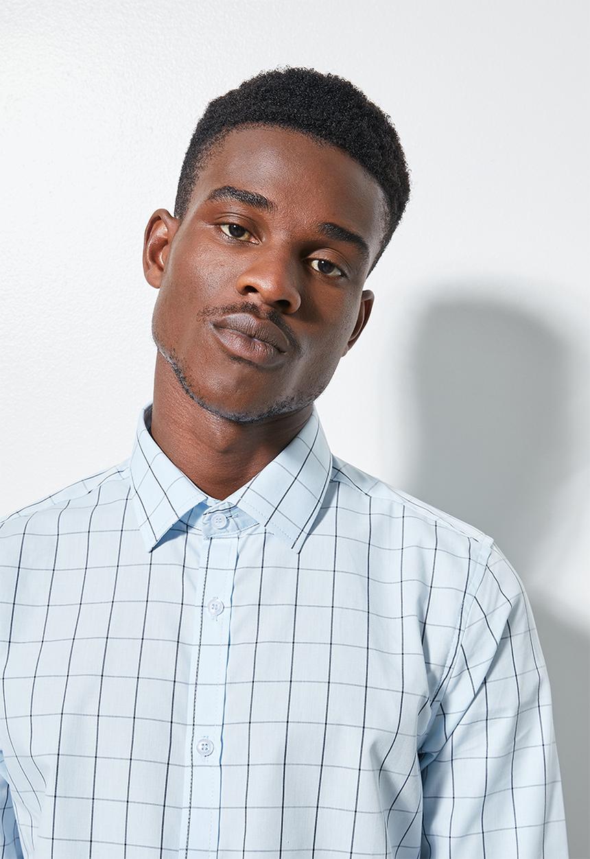 Superbalist - Jos slim check shirt - blue check