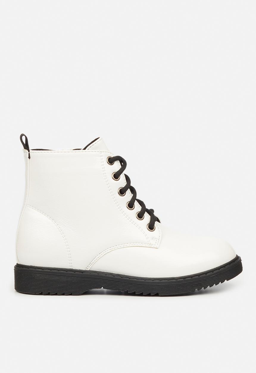Little Miss Black - Nirvana girls ankle boot - white