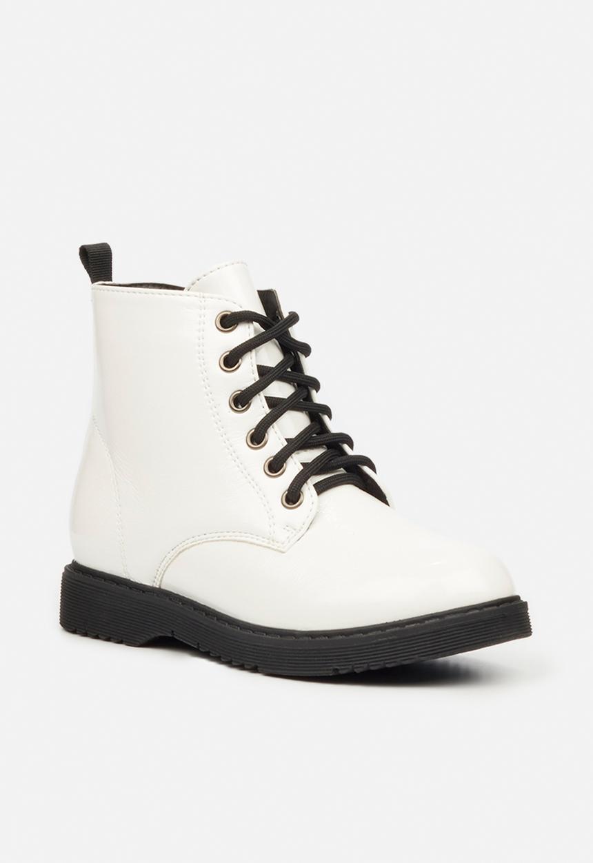 Little Miss Black - Nirvana girls ankle boot - white
