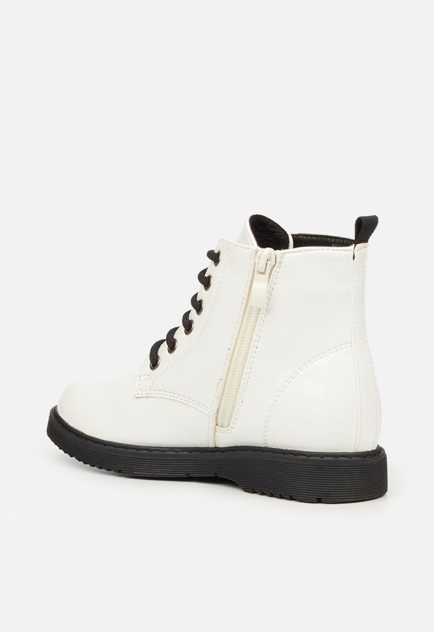Little Miss Black - Nirvana girls ankle boot - white