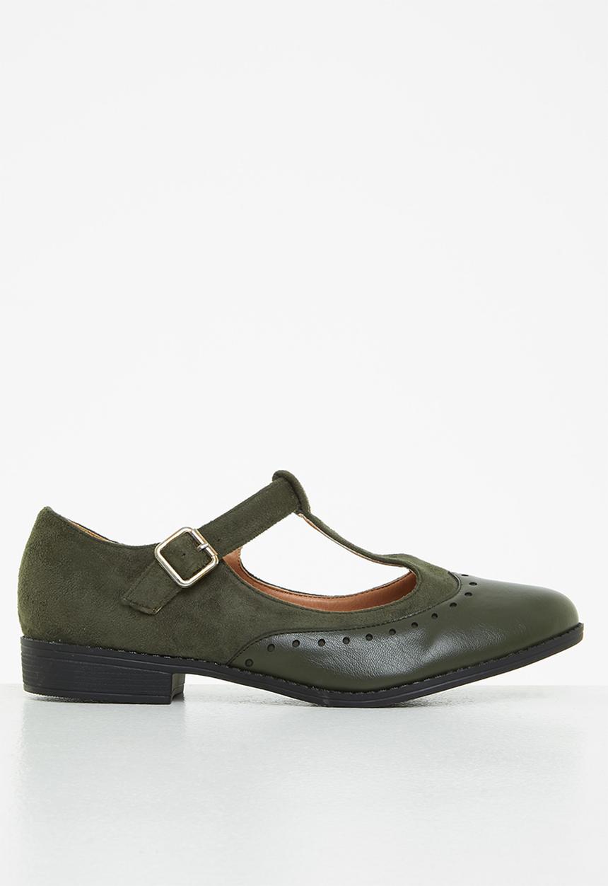 Jada - Mary jane buckle shoe - olive