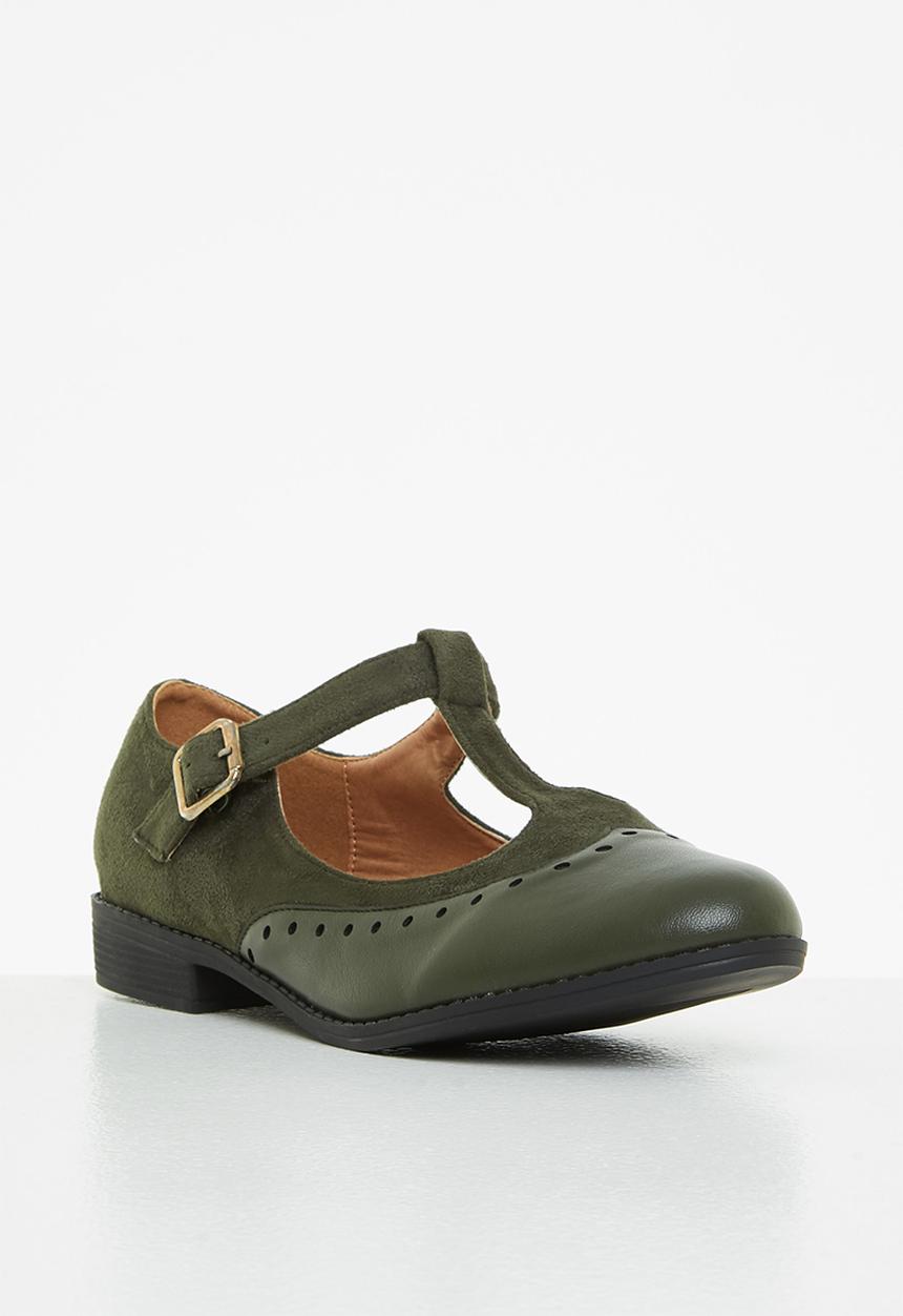 Jada - Mary jane buckle shoe - olive