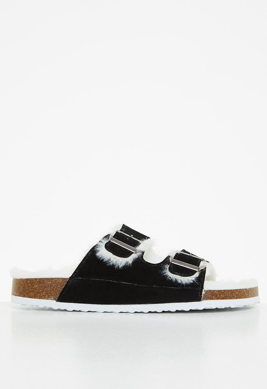 Jada - Buckle slider slipper - black