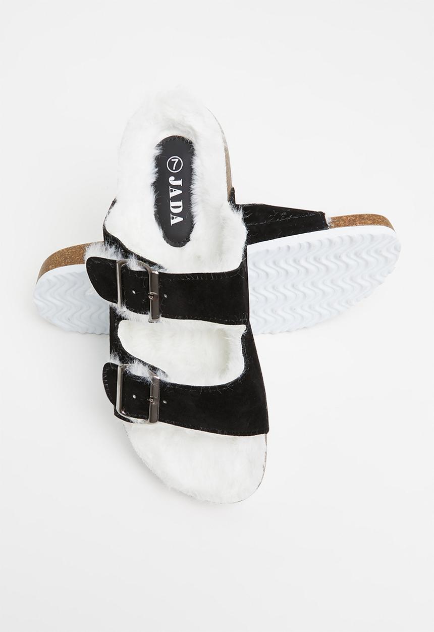 Jada - Buckle slider slipper - black