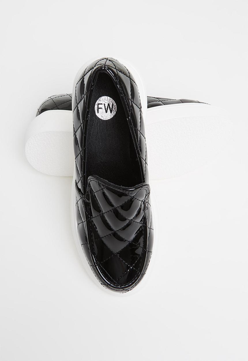 Footwork - Lexy quilted chunky loafer - black