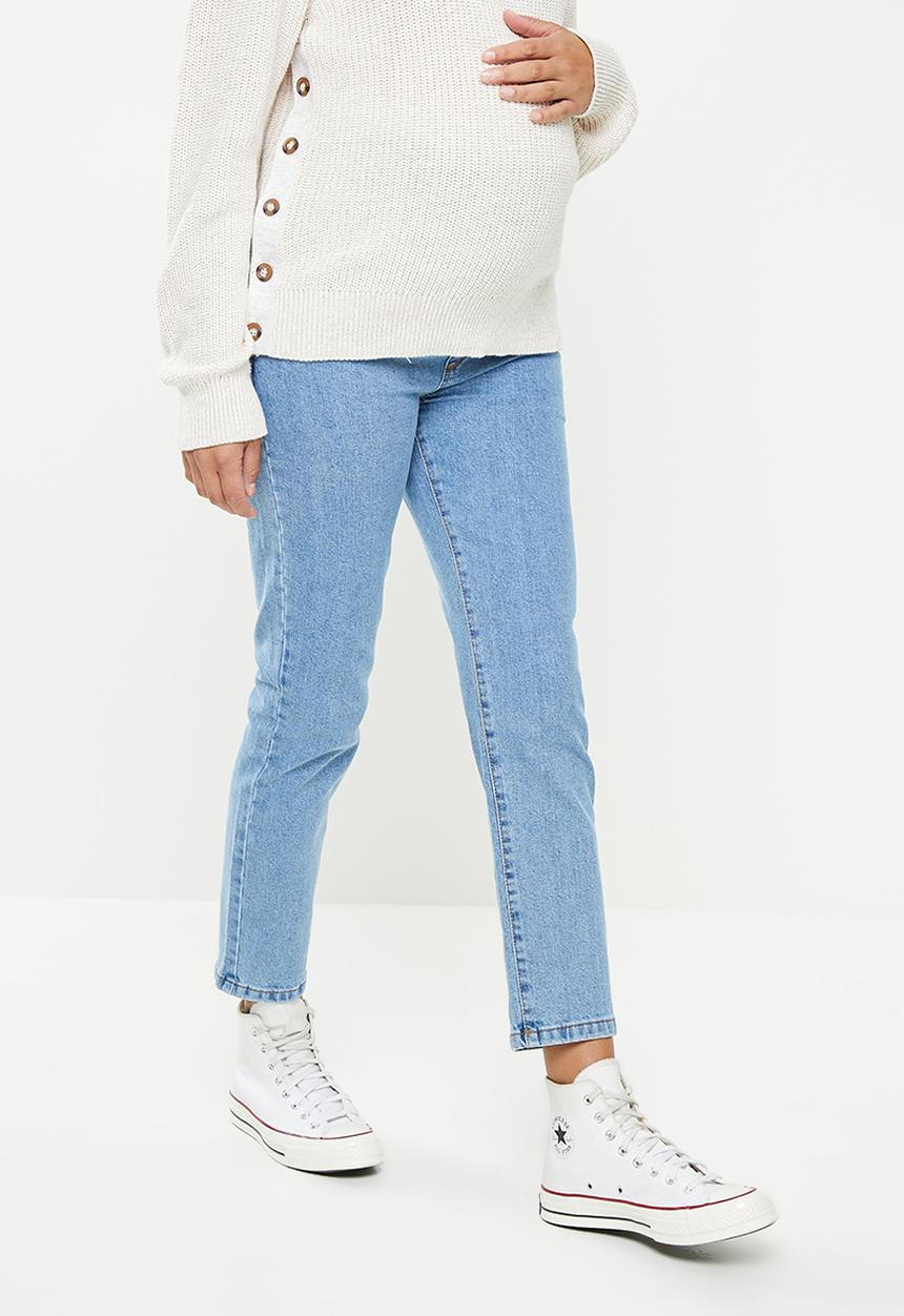 Cotton On - Maternity stretch mom jean (over belly) - offshore blue