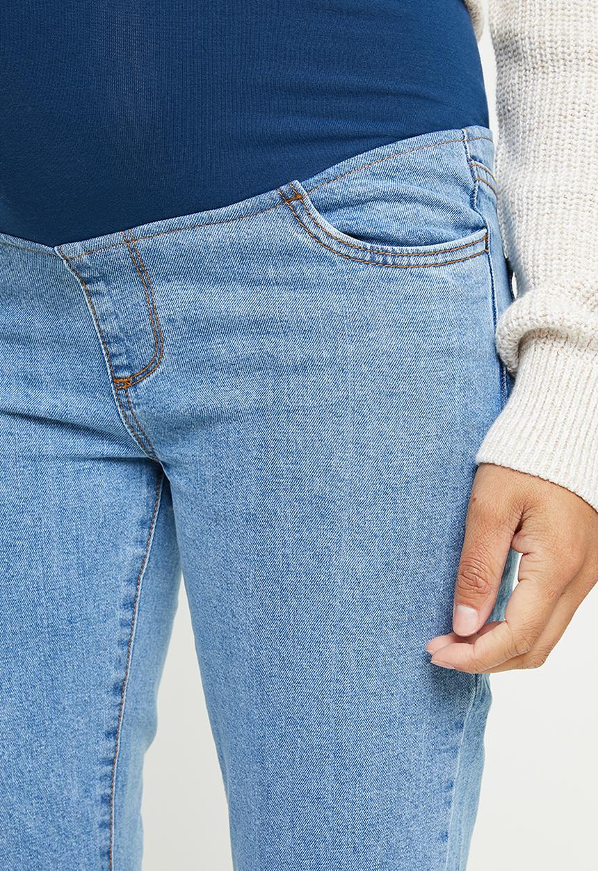 Cotton On - Maternity stretch mom jean (over belly) - offshore blue