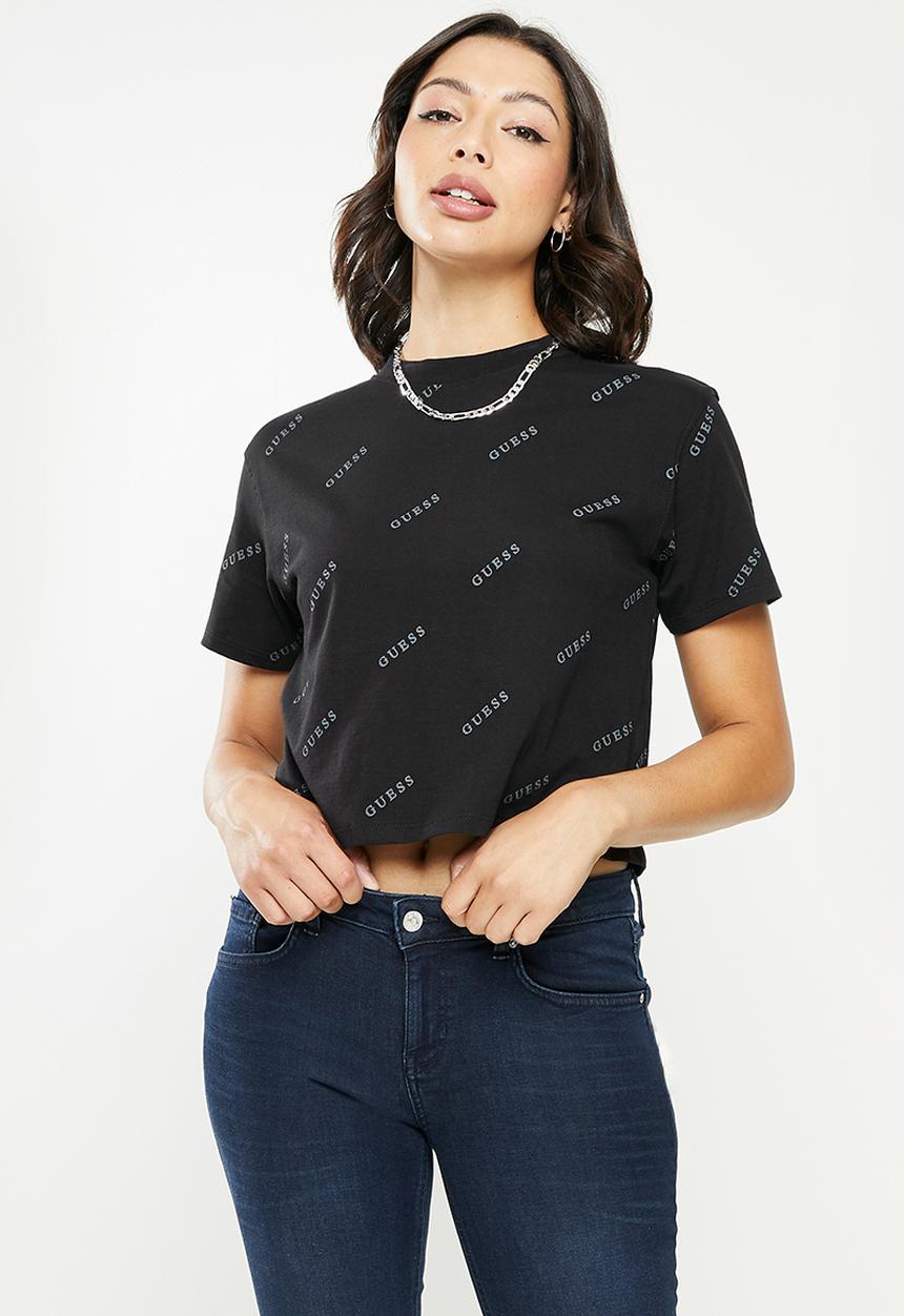 GUESS - Astra crop T-shirt - black 