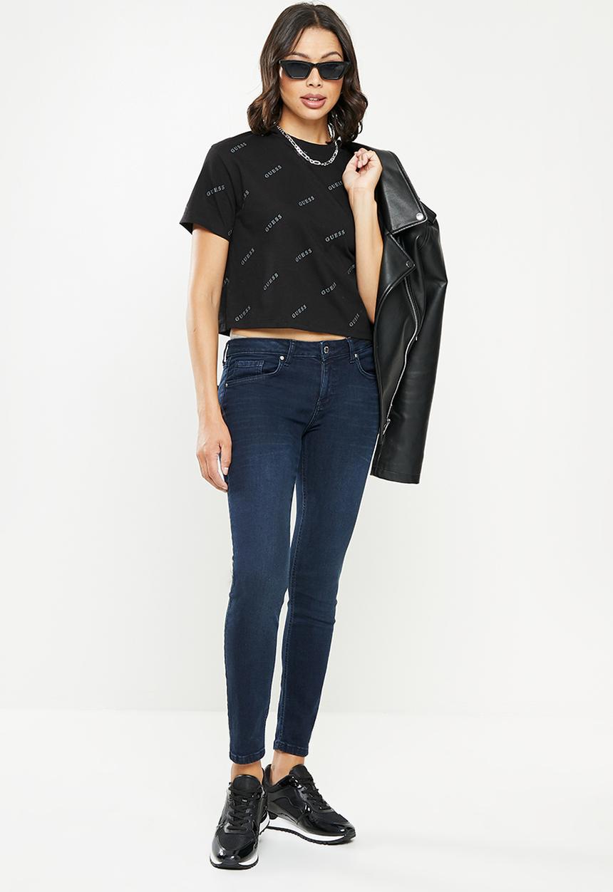 GUESS - Astra crop T-shirt - black 