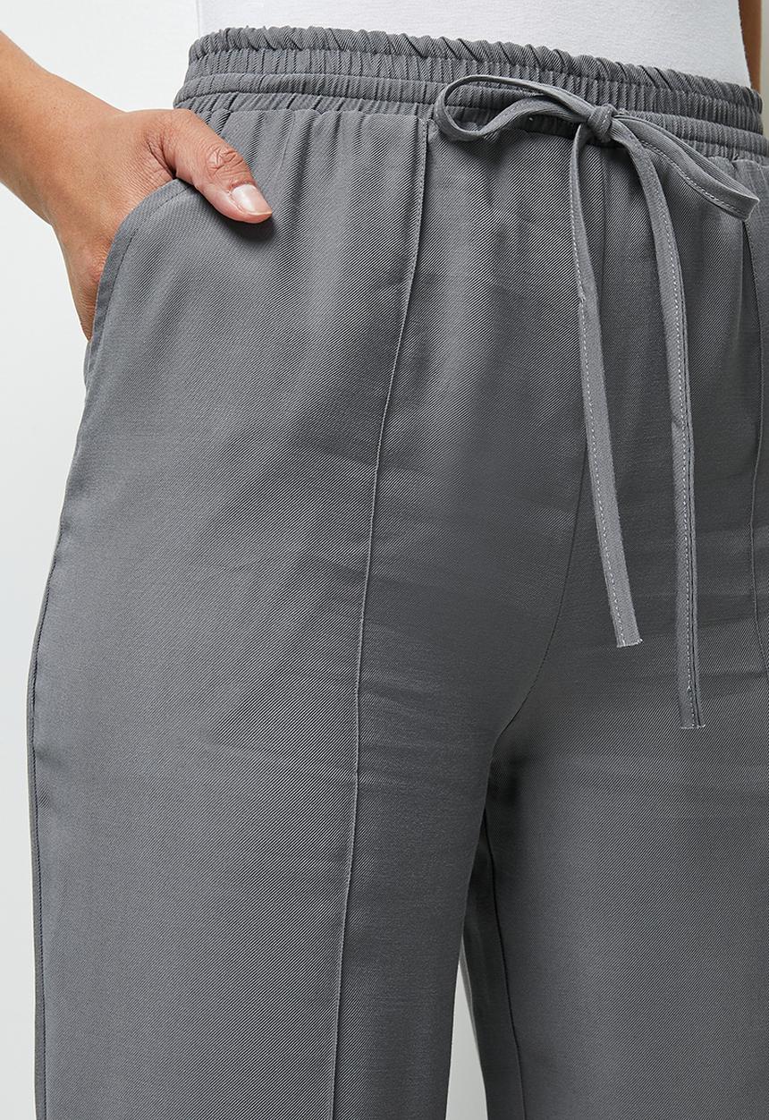 edit - Woven cuffed jogger - medium grey