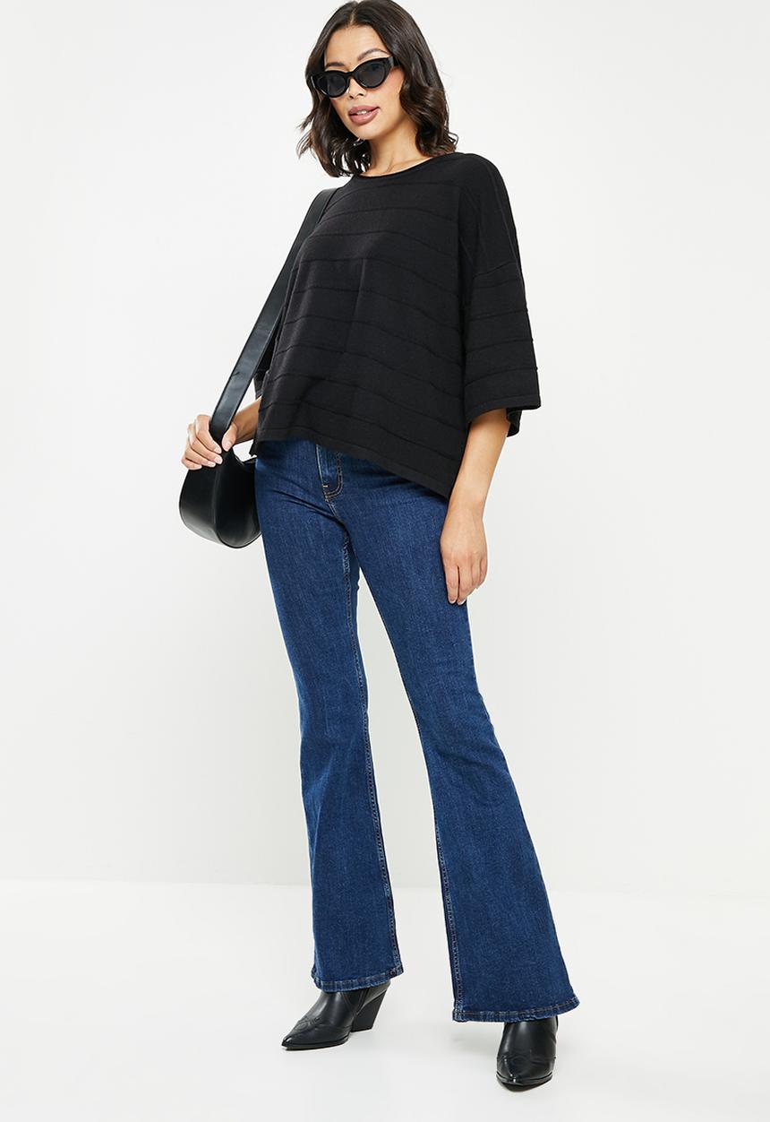Stella Morgan - 3/4 sleeve knitwear top - black