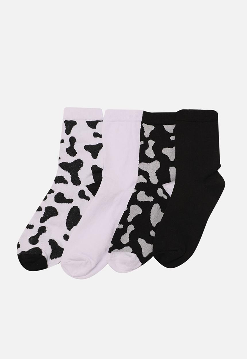 Trendyol - 4-pack black and white patterned socks - multi