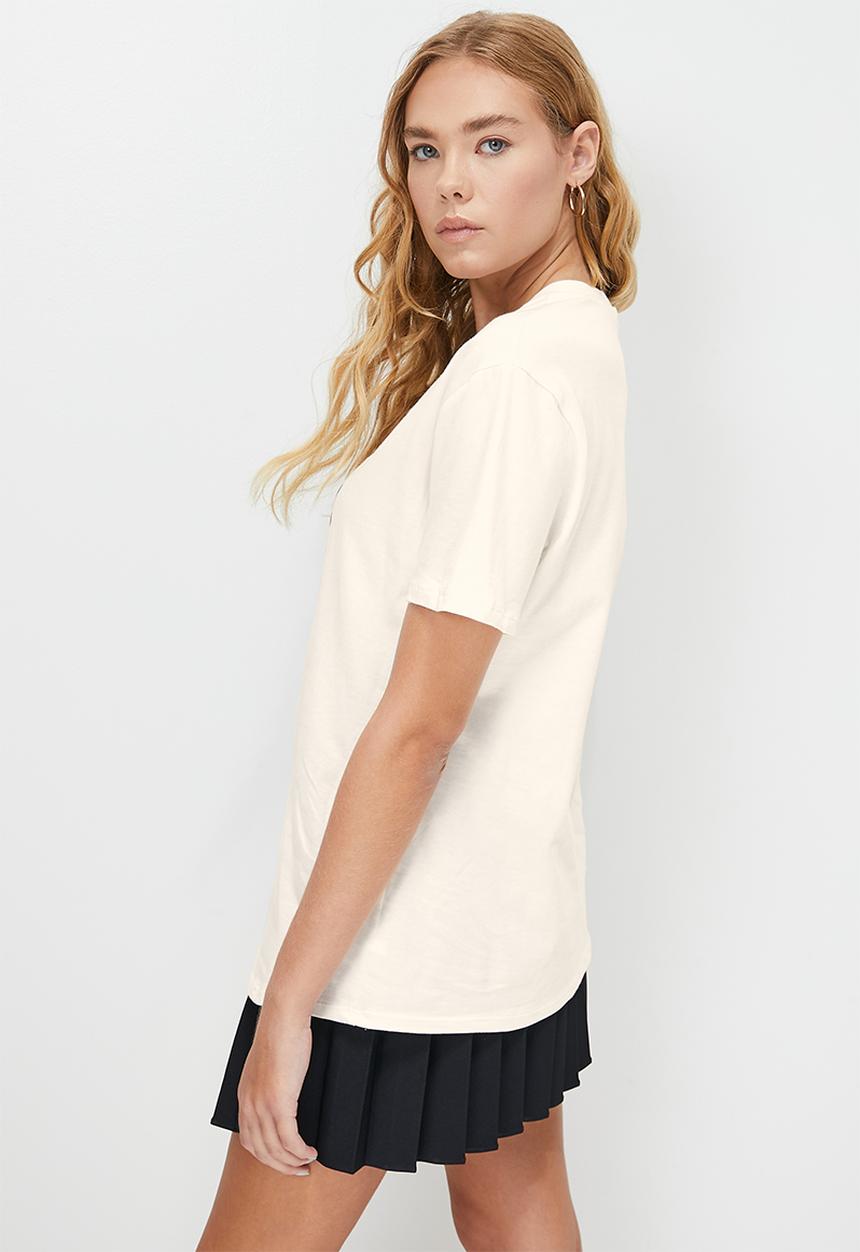 Blake - Oversized graphic tee -  ecru