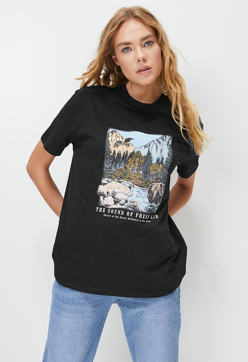 Blake - Oversized graphic tee - black