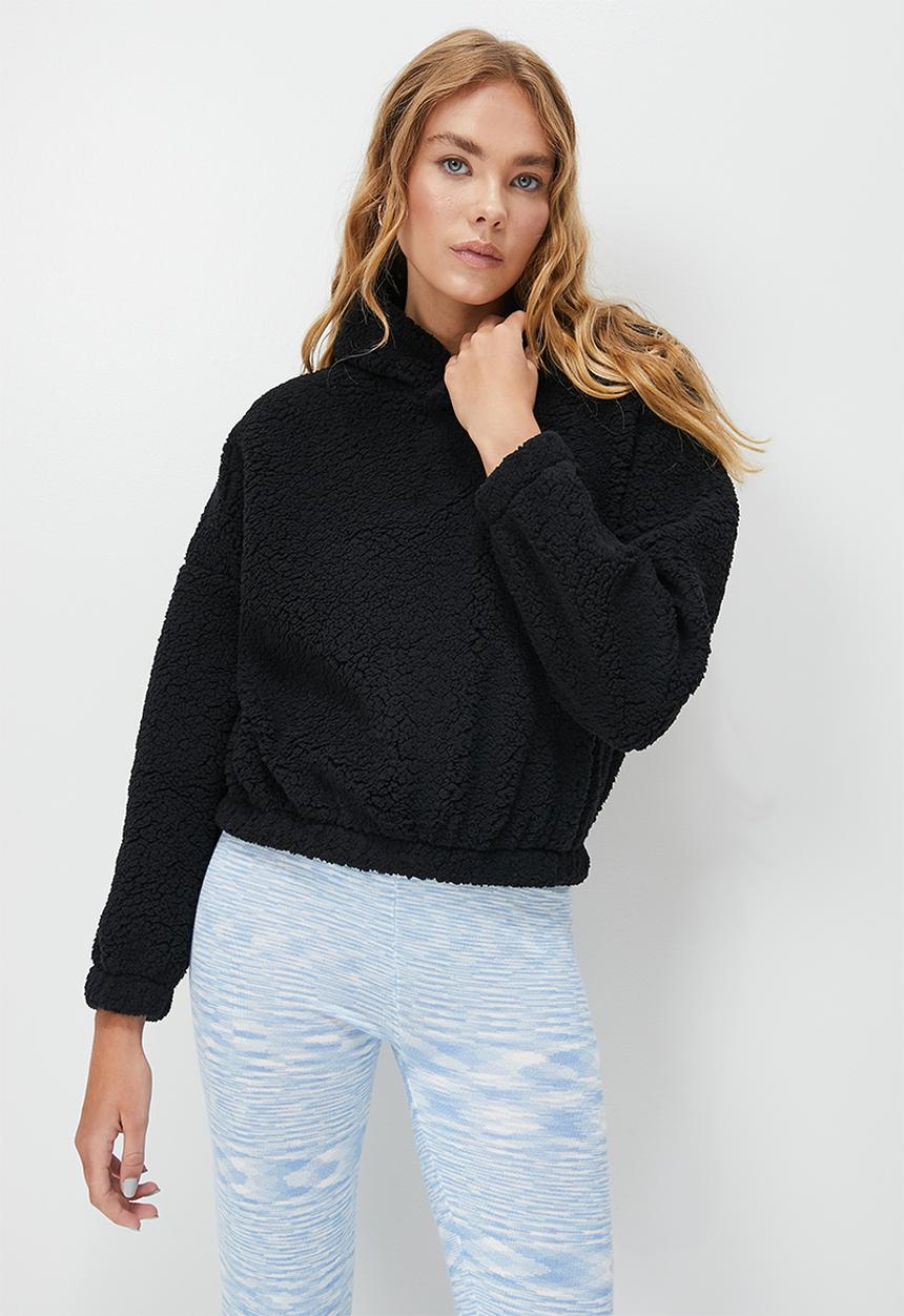 Blake - Textured hoodie - black