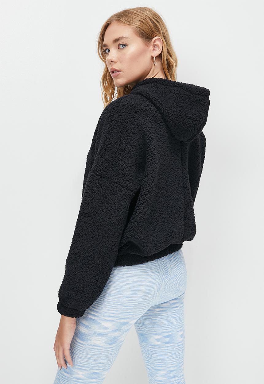 Blake - Textured hoodie - black