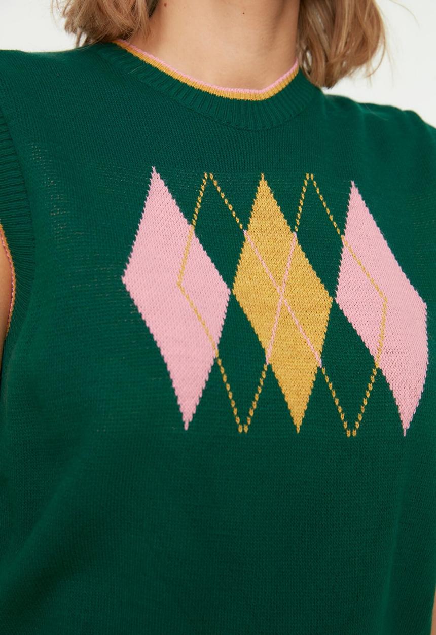 Trendyol - Jacquard knitwear sweater - green