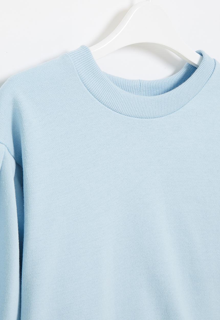 Rebel Republic - Gauged sleeve sweat top - light blue