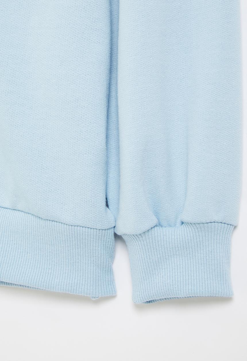 Rebel Republic - Gauged sleeve sweat top - light blue