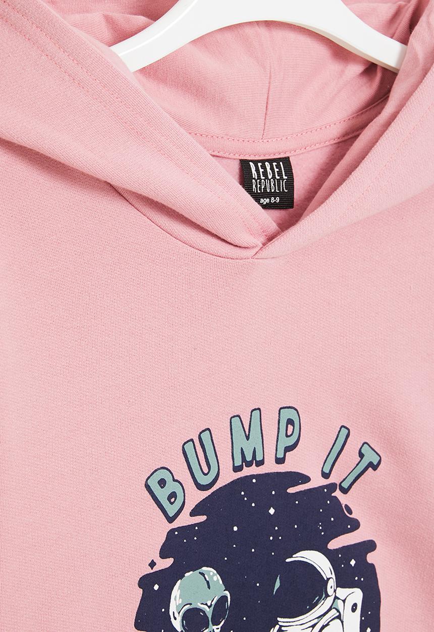 Rebel Republic - Boys graphic hooded sweatshirt - dusty pink